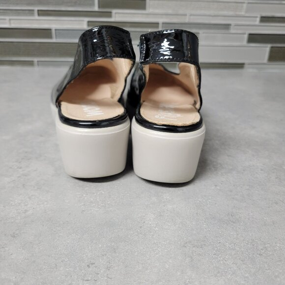 37 Wonders Fly Black Patent Leather Sling Back Shoes - Picture 4 of 12